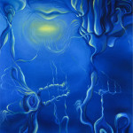 "Backdrop to a Scriptless Story" Oil on canvas painting