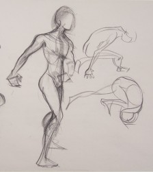 "Gestures 2" Charcoal Gesture Drawing