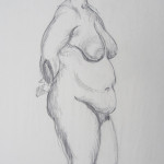 charcoal figure drawing of a woman