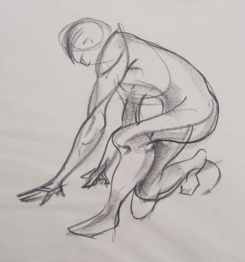 "Gesture 1" Charcoal Gesture Drawing