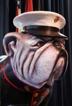 Marine Bulldog Painted Sculpture