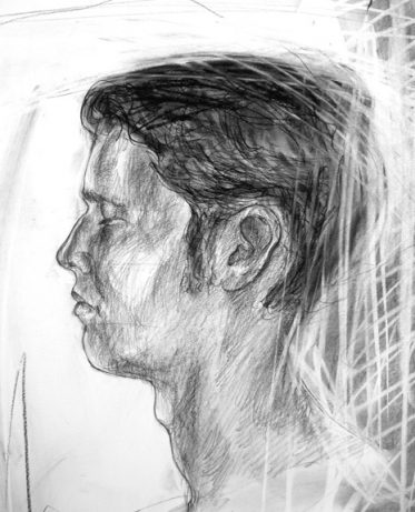 "Self Portrait" - Charcoal and graphite on paper - (2009)